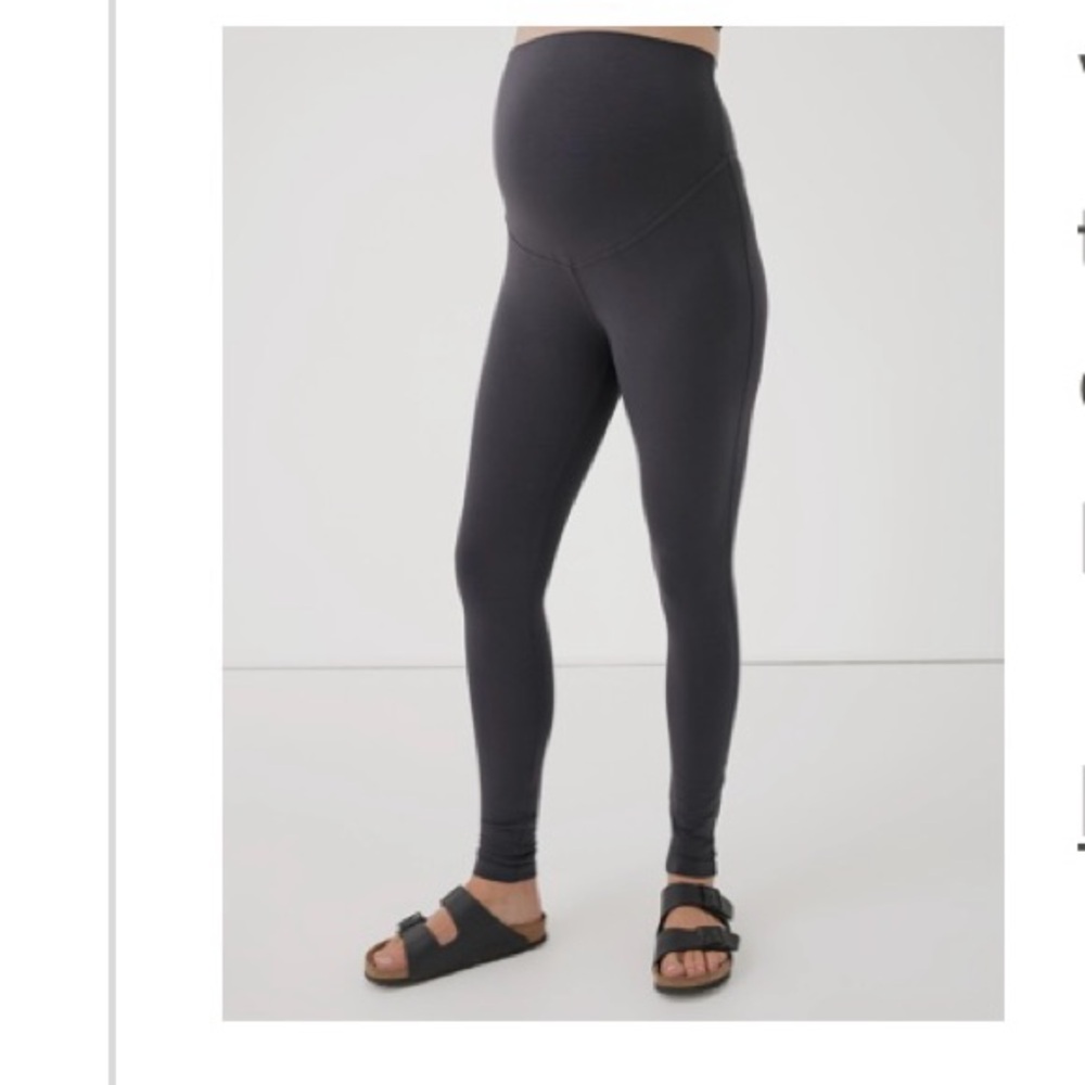 Pact Charcoal Maternity Go-To Organic Cotton Leggings